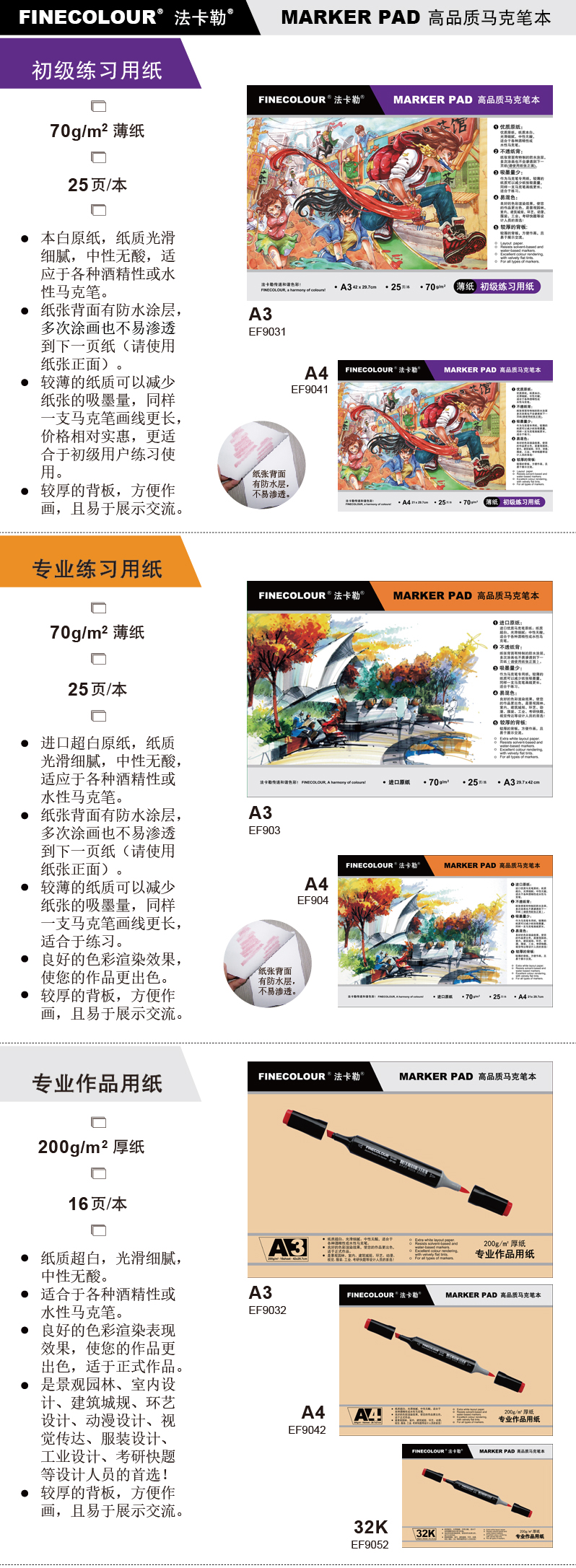 法卡勒高品质马克笔本